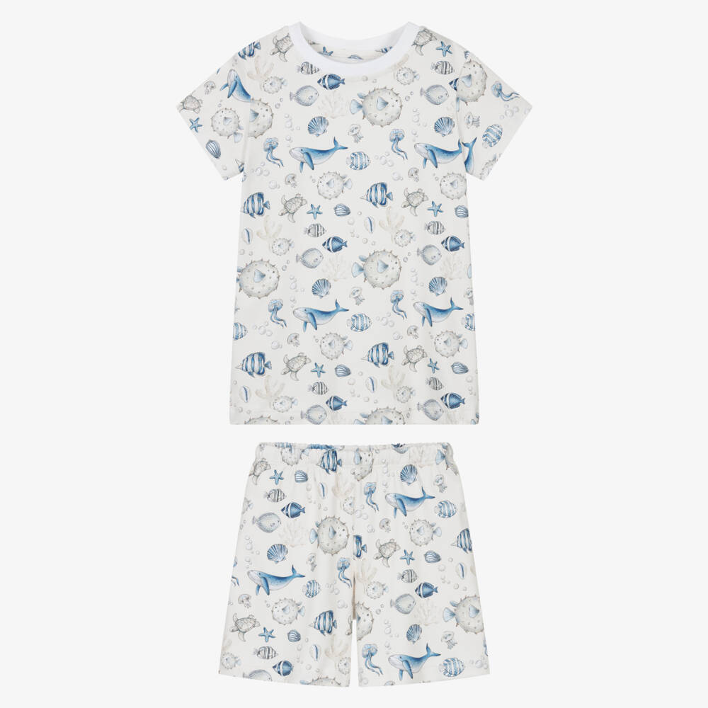 My Little Pie-Boys Nautical Ivory-Blue Supima Set | Childrensalon Outlet