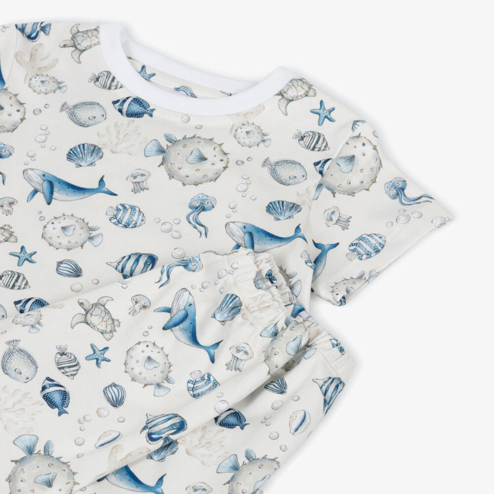 My Little Pie-Boys Nautical Ivory-Blue Supima Set | Childrensalon Outlet