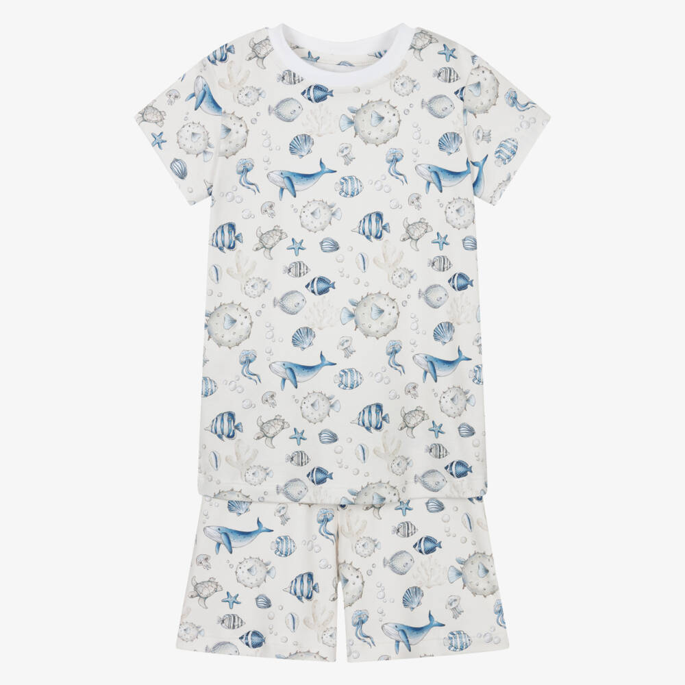 My Little Pie-Boys Nautical Ivory-Blue Supima Set | Childrensalon Outlet
