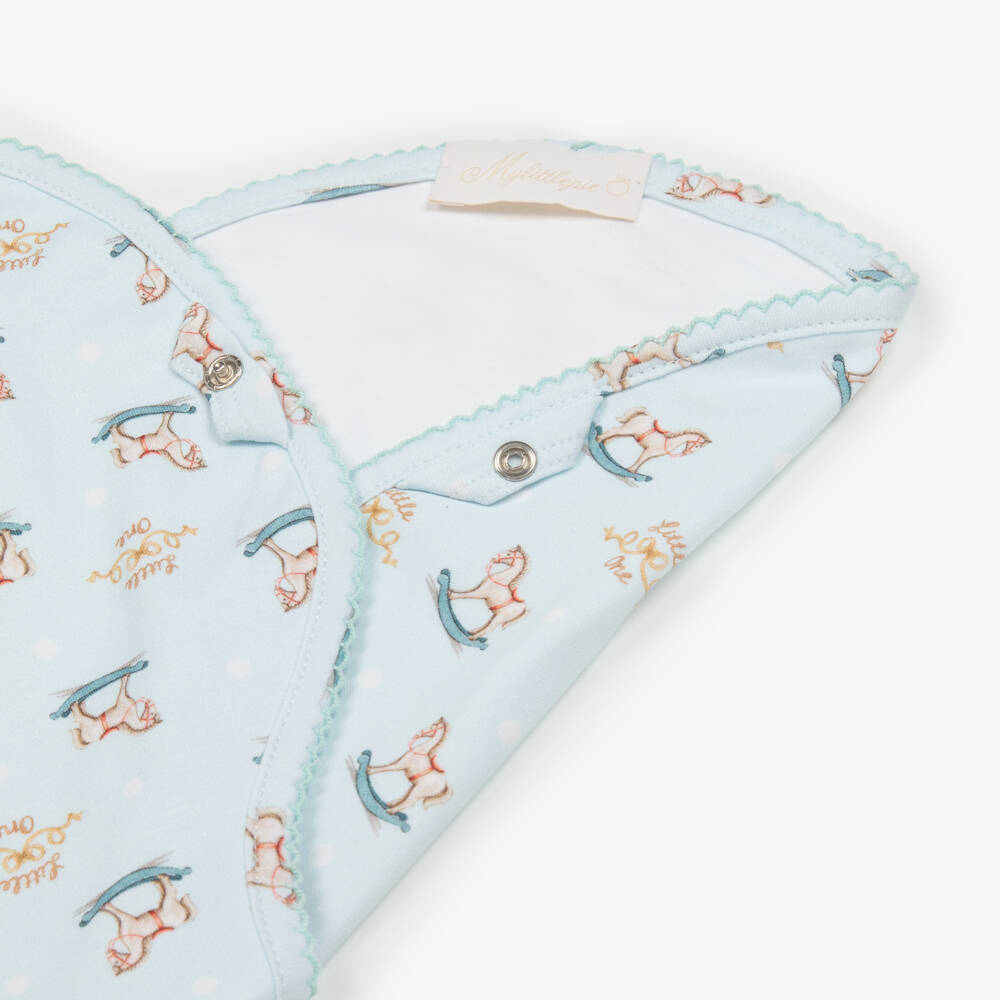 My Little Pie-Boys Pale Blue Horse Muslin Cloth | Childrensalon Outlet