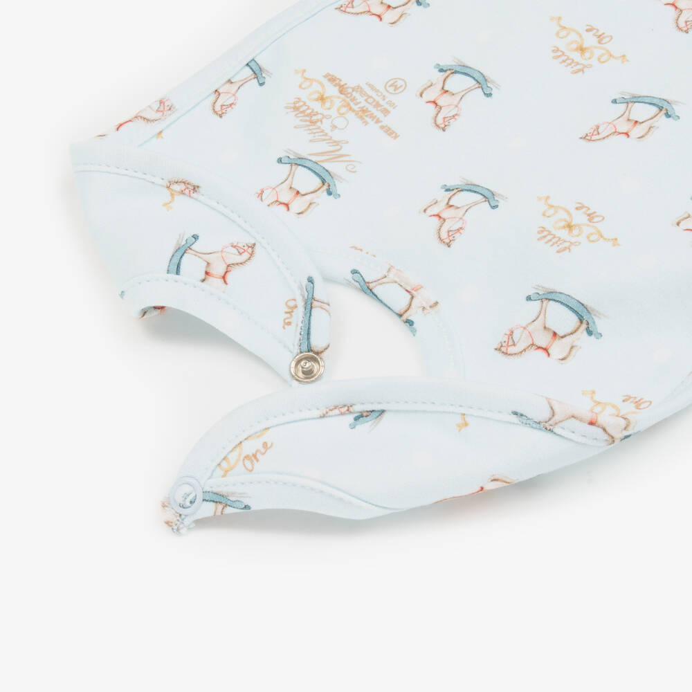 My Little Pie-Boys Pale Blue Rocking Horse Bib | Childrensalon Outlet