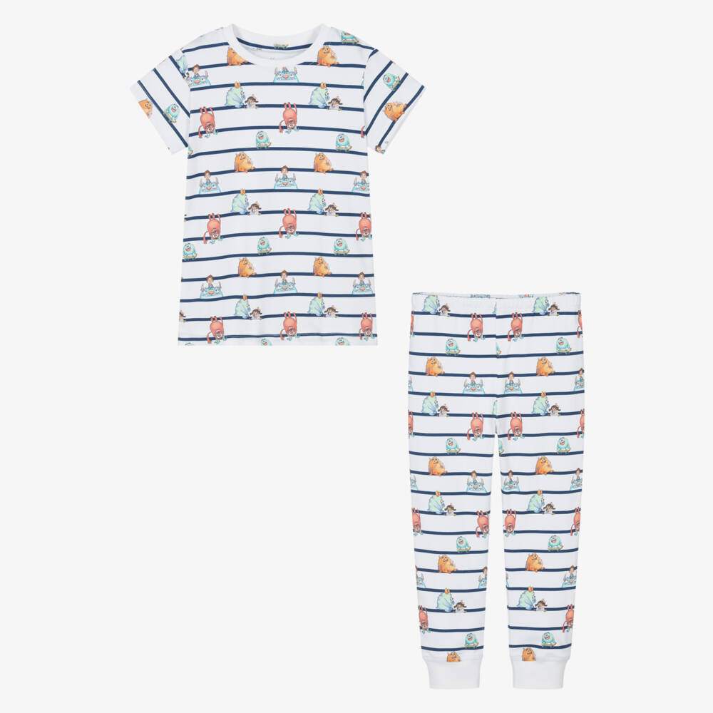 My Little Pie-Boys Supima Cotton White Long Nightwear | Childrensalon Outlet