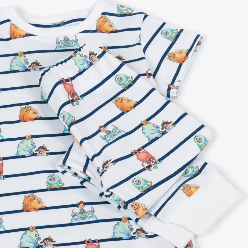 My Little Pie-Boys Supima Cotton White Long Nightwear | Childrensalon Outlet
