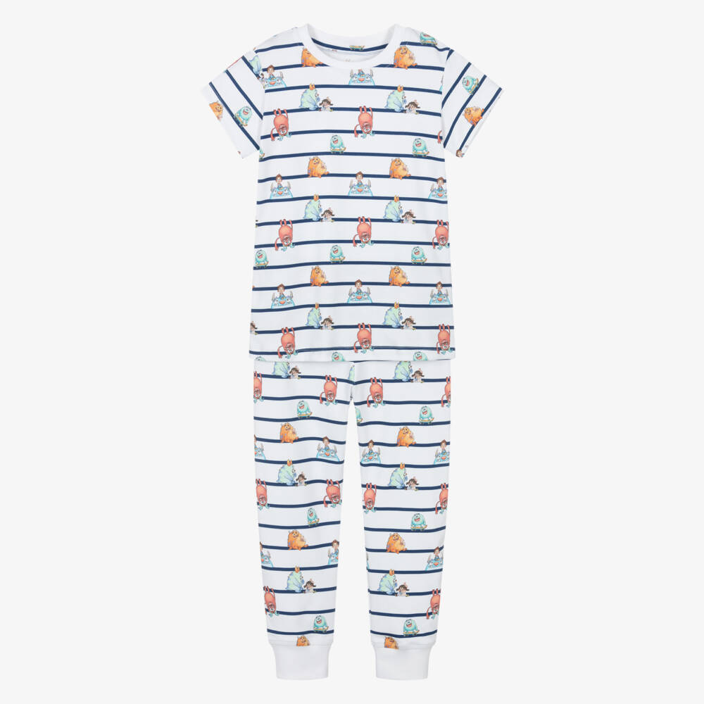My Little Pie-Boys Supima Cotton White Long Nightwear | Childrensalon Outlet
