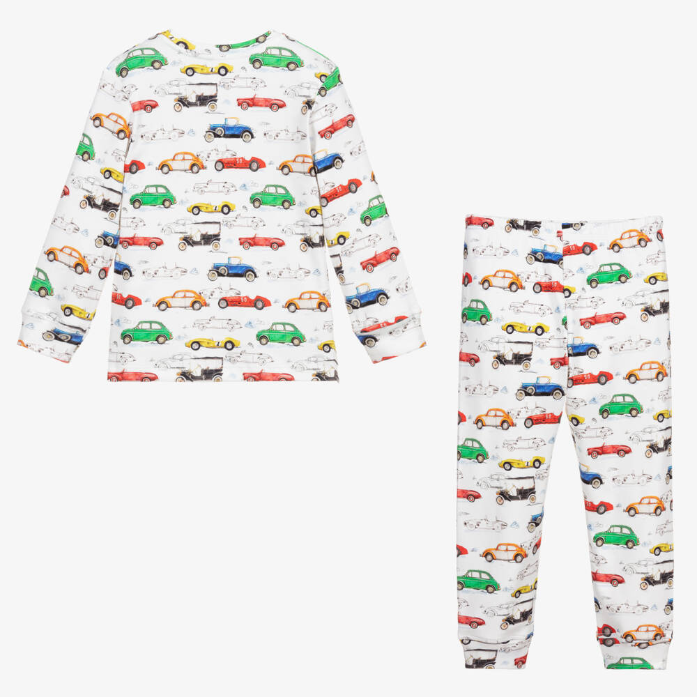 My Little Pie-Белая хлопковая пижама с машинками | Childrensalon Outlet