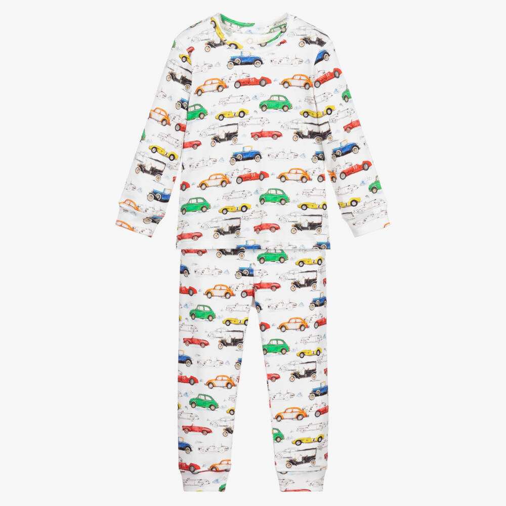 My Little Pie-Boys White Car Print Pyjamas | Childrensalon Outlet