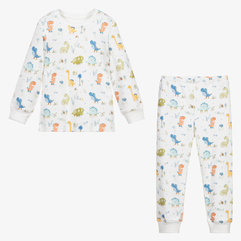 My Little Pie-Boys White Dinosaur Pyjamas | Childrensalon Outlet