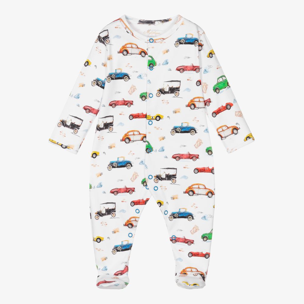 My Little Pie-Белый комбинезон с ретро-машинами для мальчиков | Childrensalon Outlet