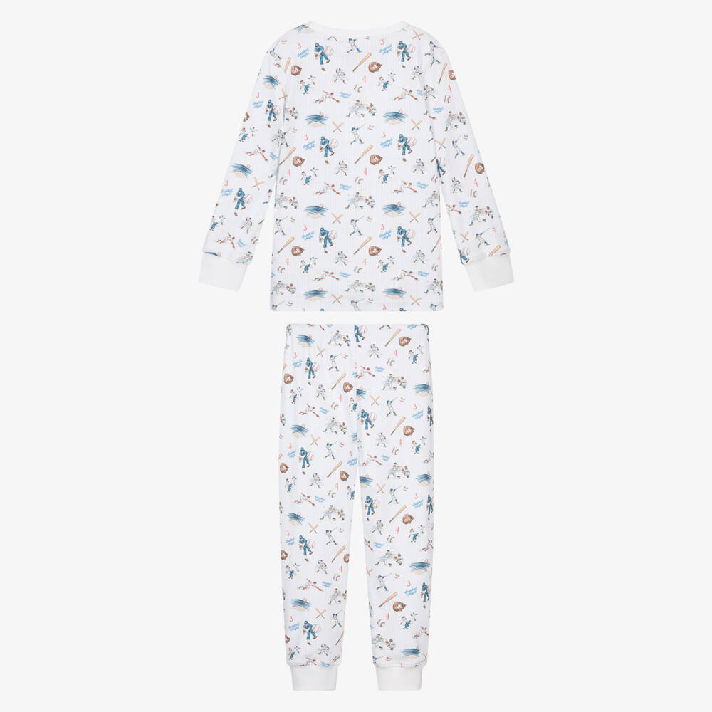 My Little Pie-Boys White Supima Cotton Baseball Pyjamas | Childrensalon Outlet