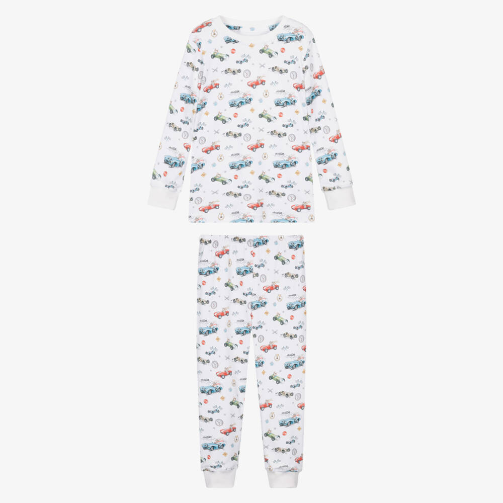 My Little Pie-Boys White Supima Cotton Turbo Rider Pyjamas | Childrensalon Outlet