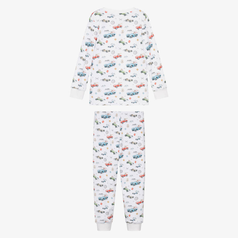 My Little Pie-Boys White Supima Cotton Turbo Rider Pyjamas | Childrensalon Outlet