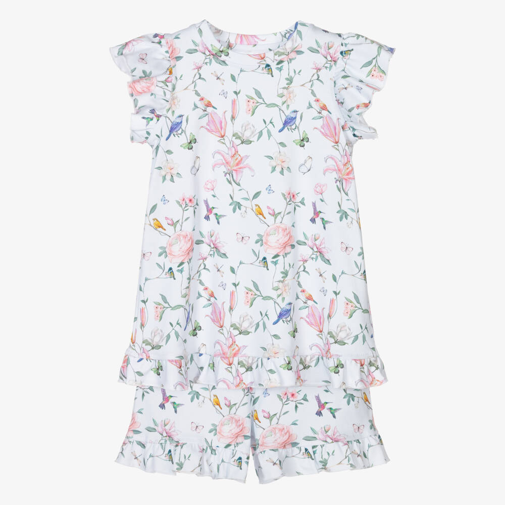 My Little Pie-Girls Blue Floral Cotton Pyjamas | Childrensalon Outlet