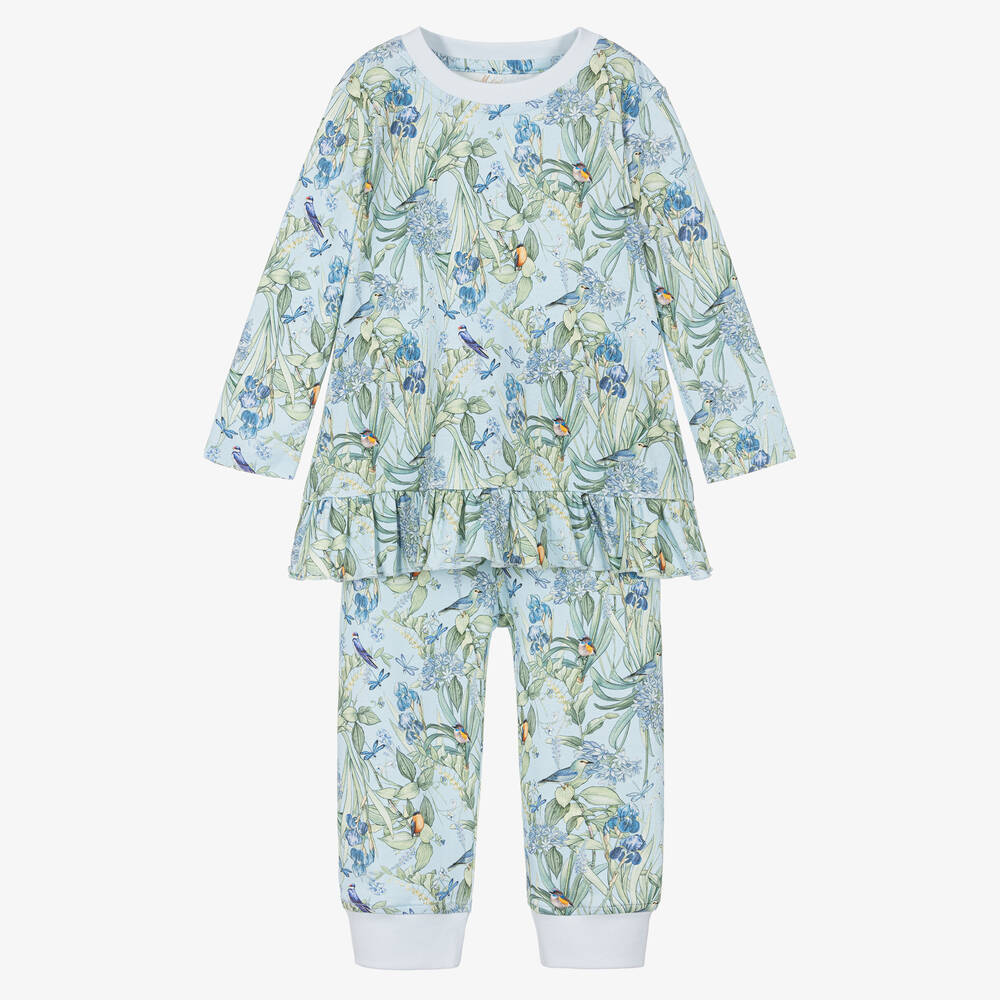 My Little Pie - Pyjama bleu en Supima motif jardin | Childrensalon