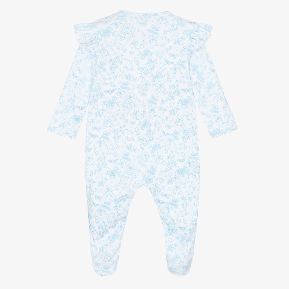 My Little Pie-Girls Blue & White Supima Cotton Chloe Print Babygrow | Childrensalon Outlet