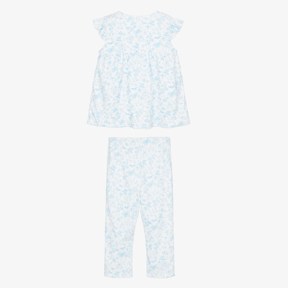 My Little Pie-Girls Blue & White Supima Cotton Chloe Print Pyjamas | Childrensalon Outlet