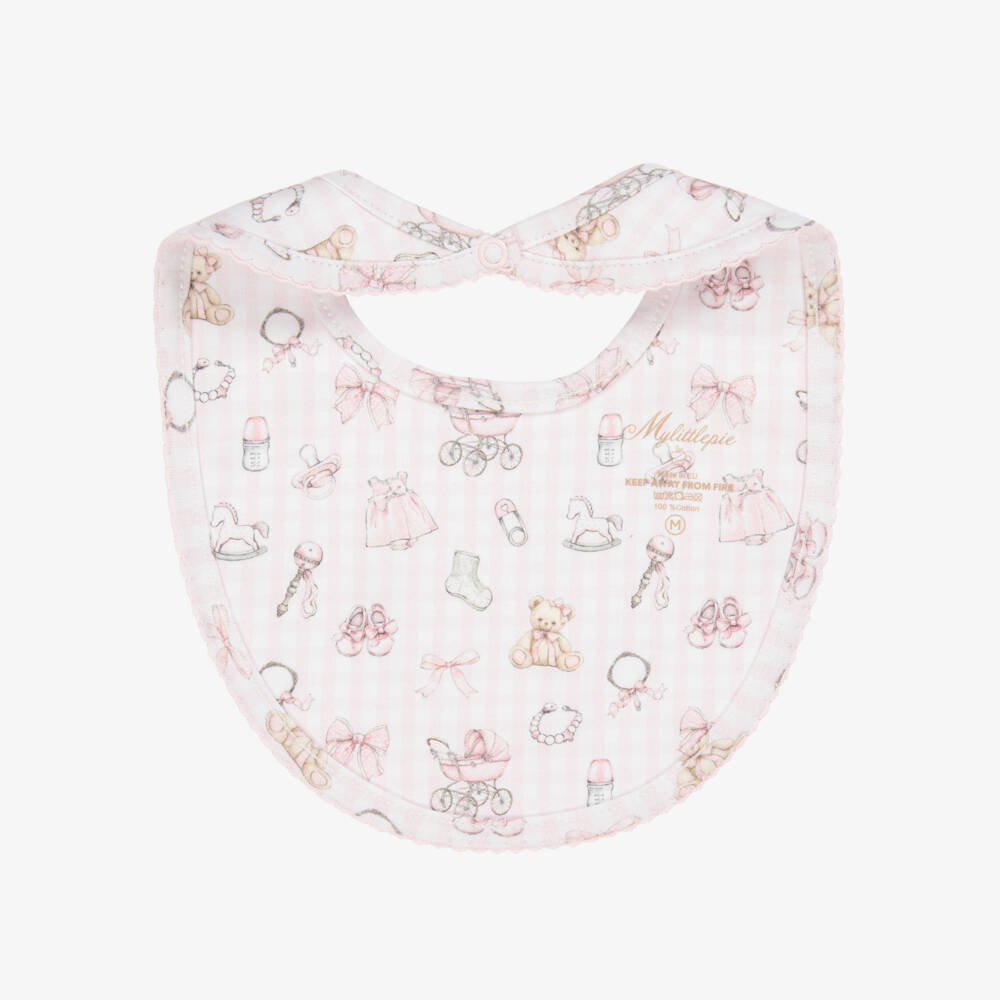 My Little Pie-Girls' Delicate Pink Supima Bib | Childrensalon Outlet