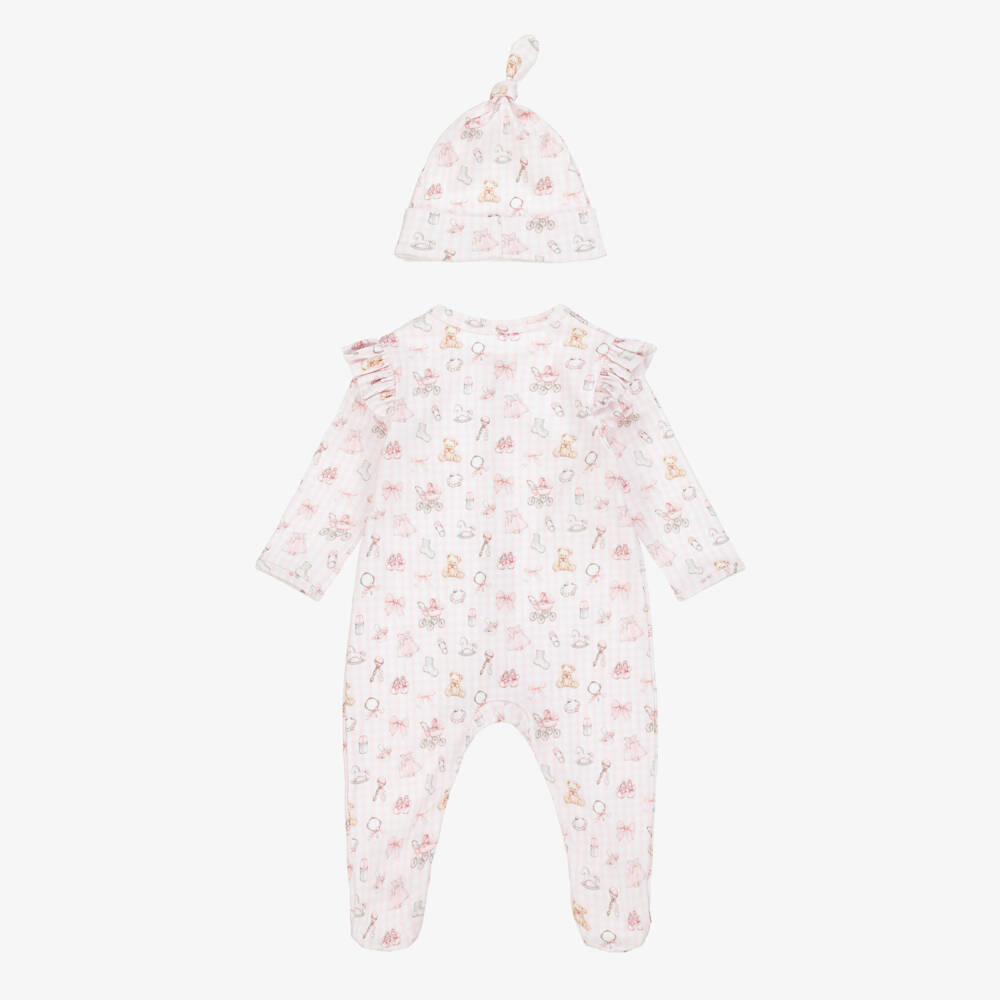 My Little Pie-Girls Elegant Pink Supima Babysuit Ensemble | Childrensalon Outlet