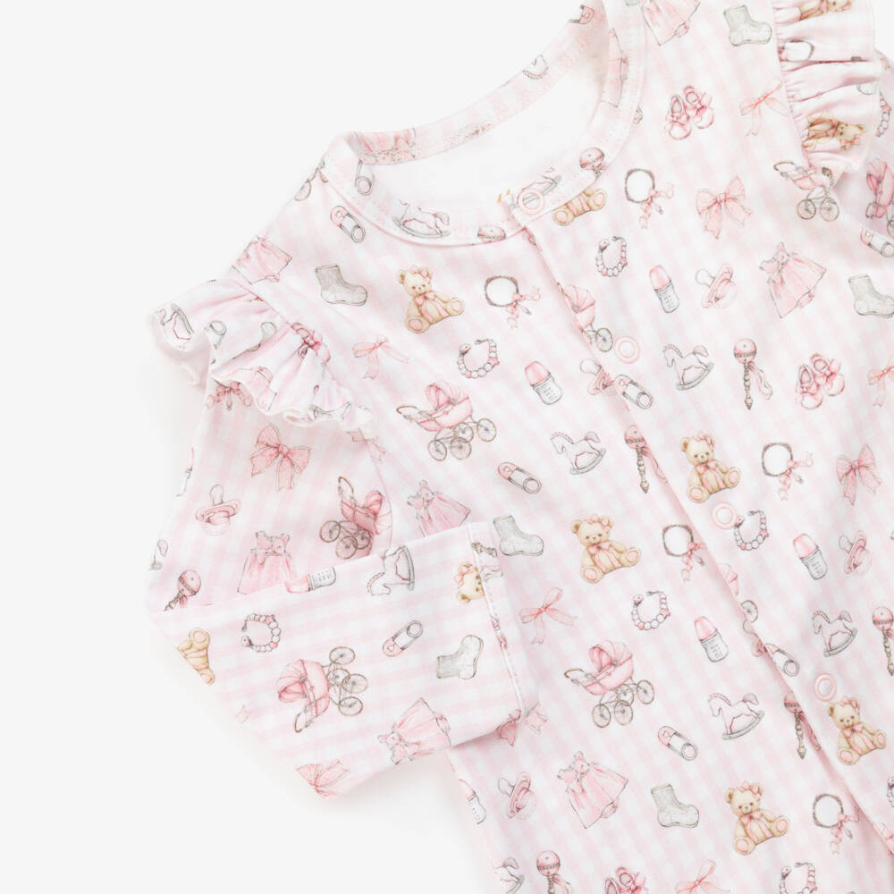 My Little Pie-Girls Elegant Pink Supima Babysuit Ensemble | Childrensalon Outlet