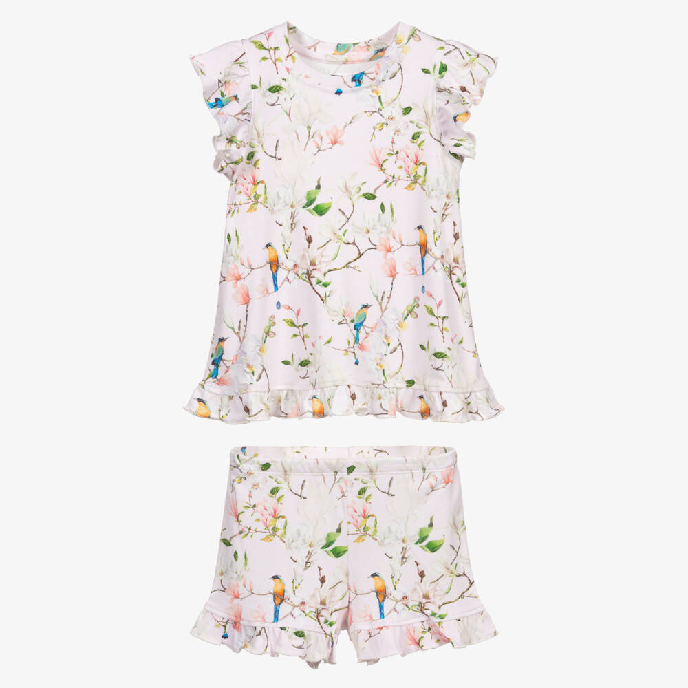 My Little Pie-Розовая хлопковая пижама с магнолиями | Childrensalon Outlet