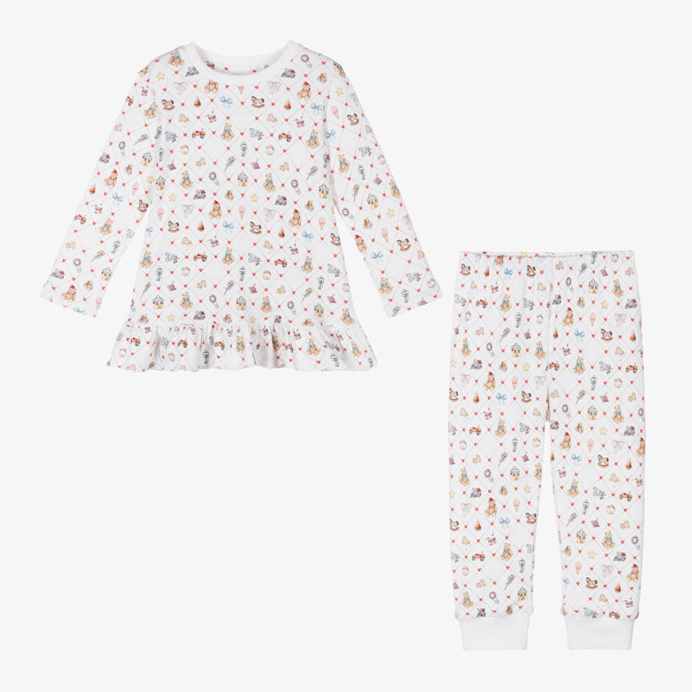 My Little Pie-Girls Heart Print Cotton Pyjama Set | Childrensalon Outlet