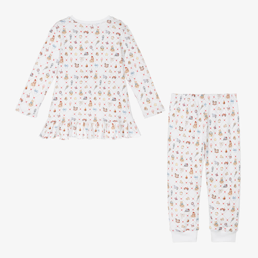 My Little Pie-Girls Heart Print Cotton Pyjama Set | Childrensalon Outlet