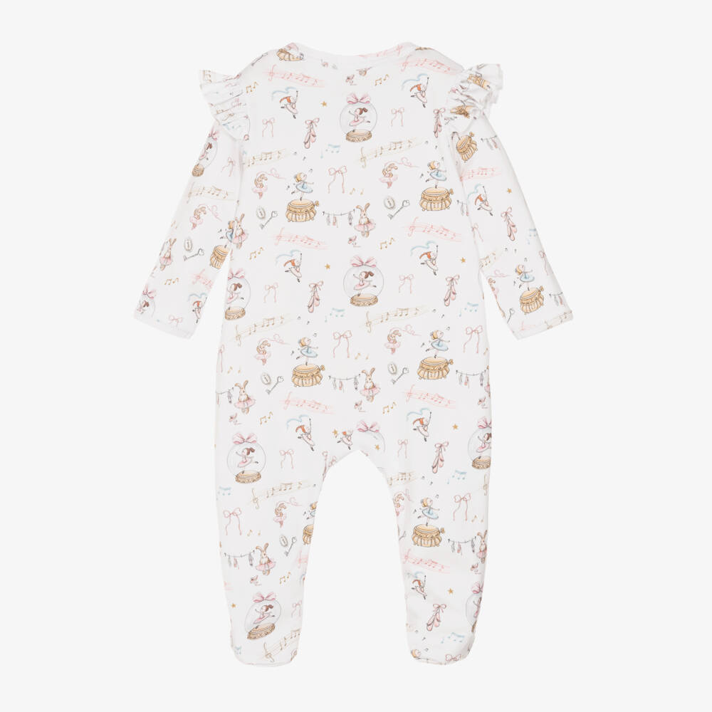 My Little Pie-Girls Ivory Ballet Print Babygrow | Childrensalon Outlet