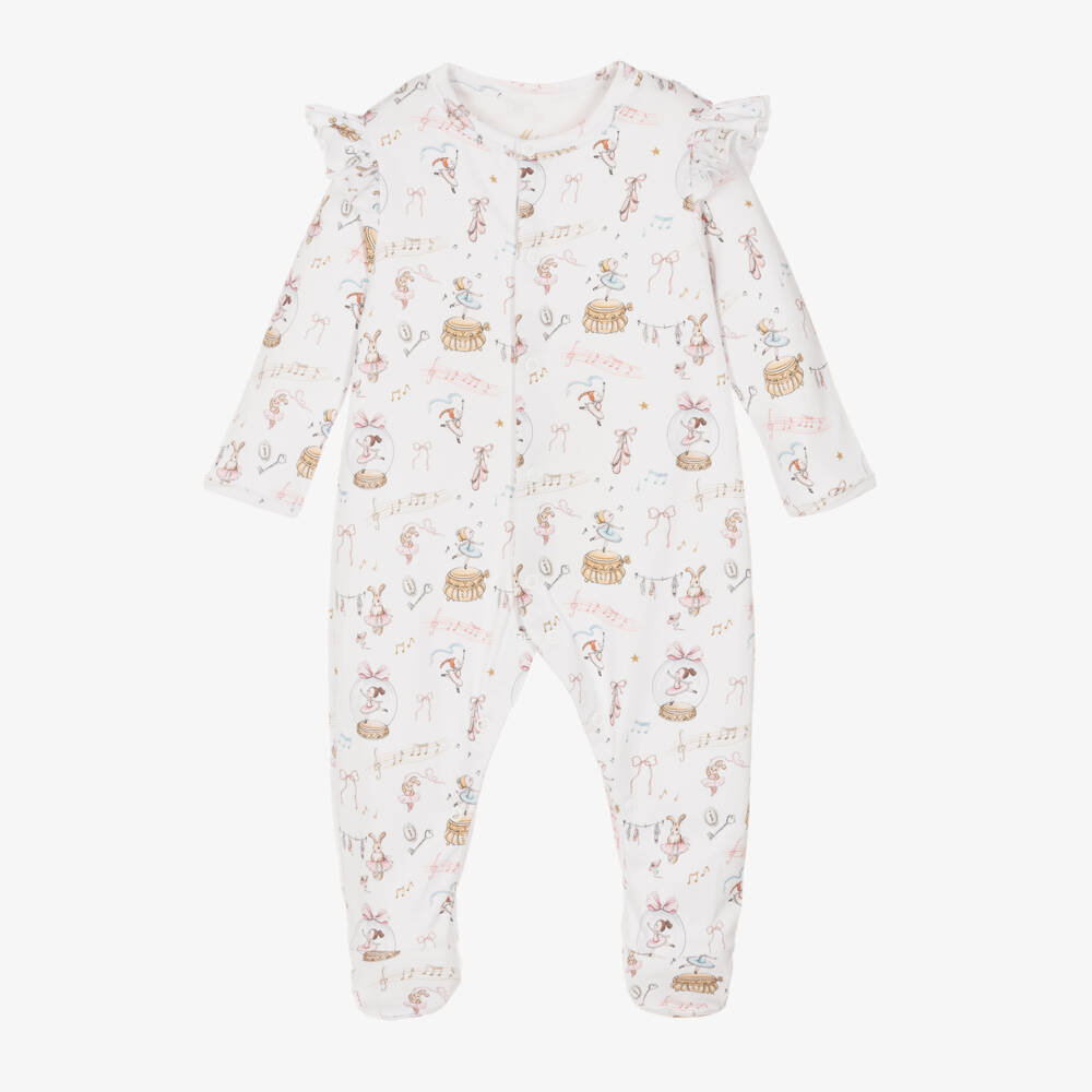 My Little Pie-Girls Ivory Ballet Print Babygrow | Childrensalon Outlet