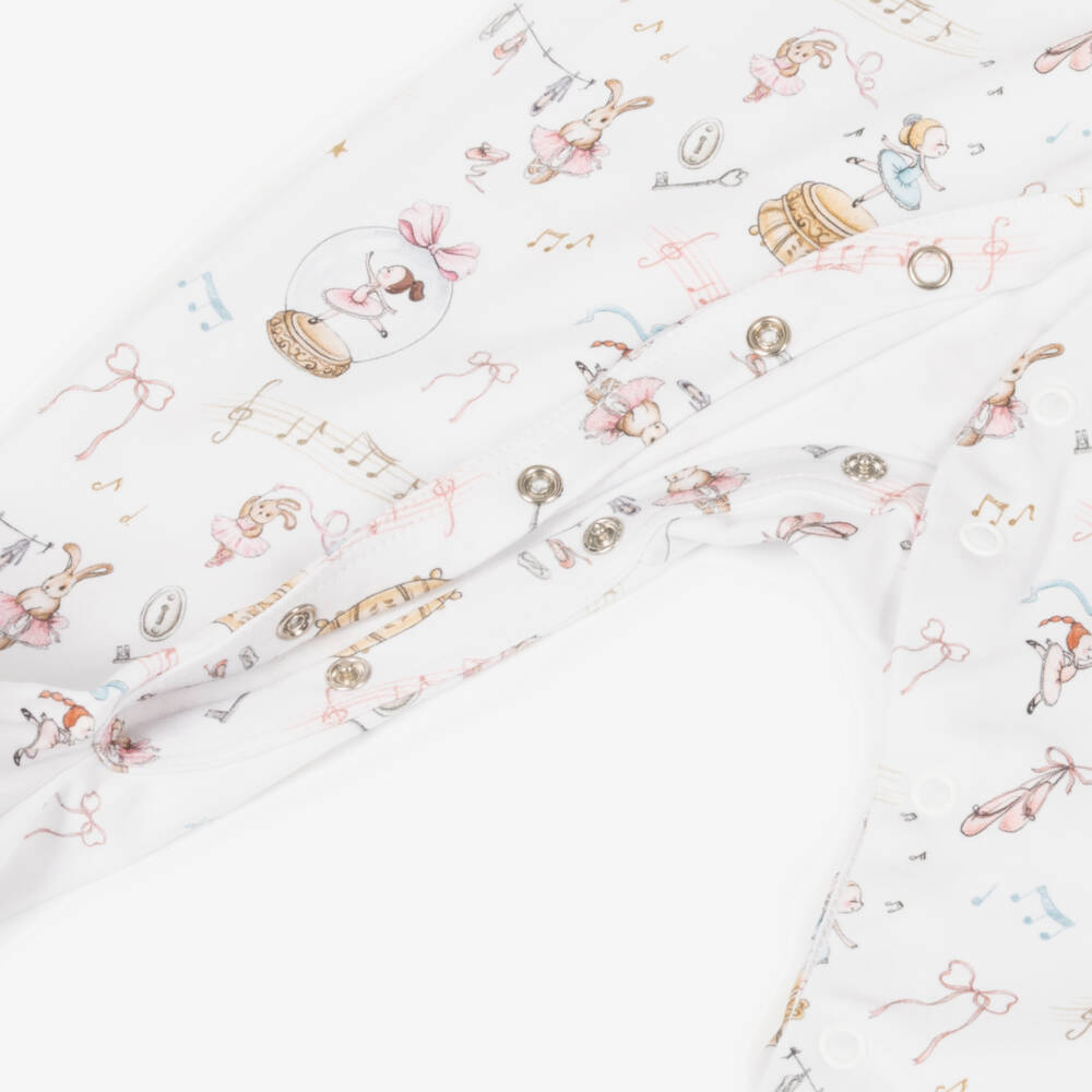 My Little Pie-Girls Ivory Ballet Print Babygrow | Childrensalon Outlet