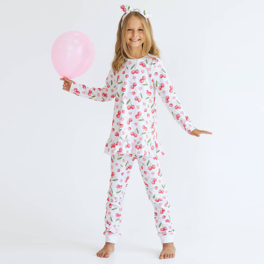 My Little Pie-Girls Ivory Cherry Cotton Pyjama Set | Childrensalon Outlet