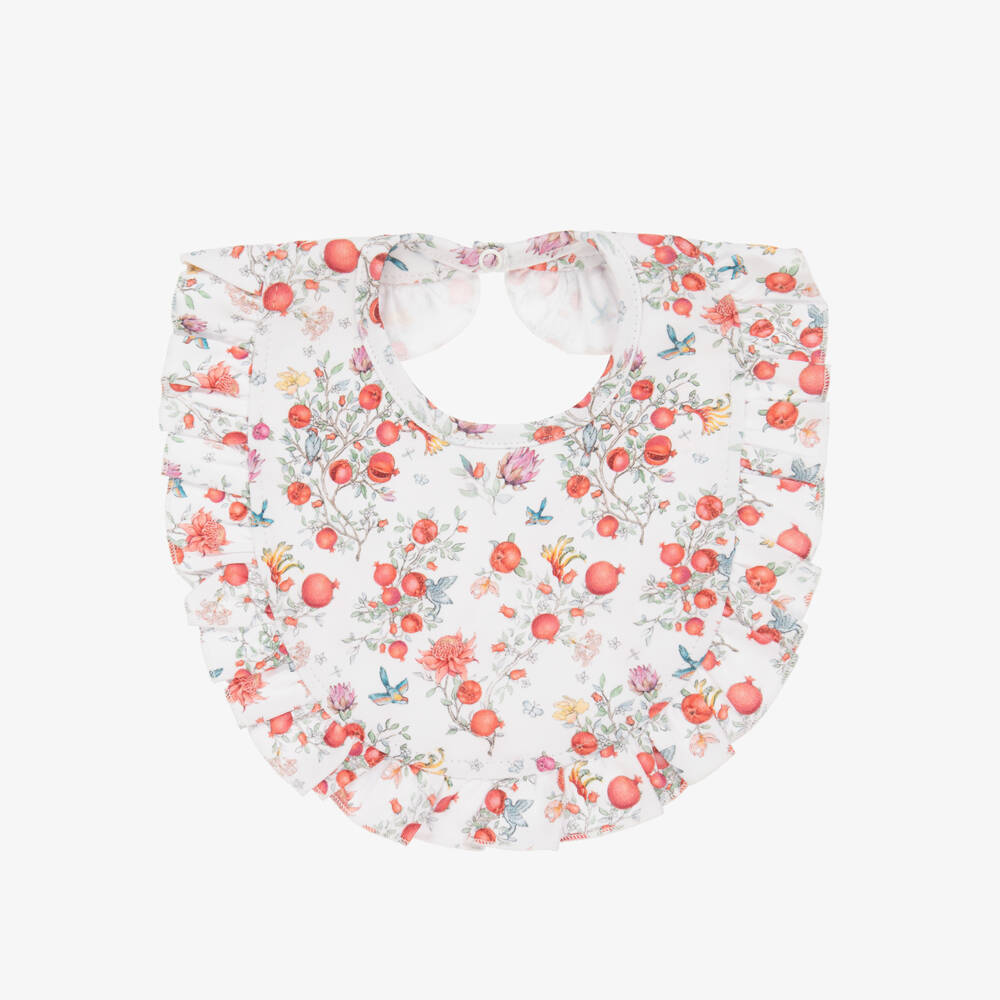 My Little Pie-Girls Ivory Cotton Floral Bib | Childrensalon Outlet