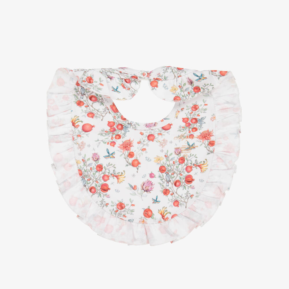 My Little Pie-Girls Ivory Cotton Floral Bib | Childrensalon Outlet