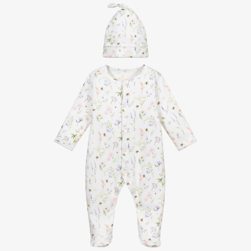 My Little Pie-Girls Ivory Floral Babygrow Set | Childrensalon Outlet