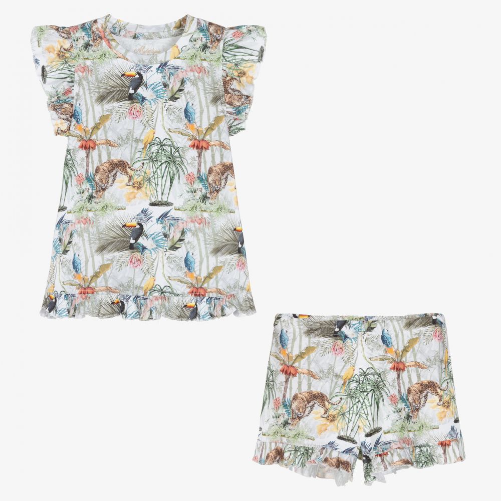 ماي ليتل باي-بيجاما شورت قطن عضوي سوبيما لون عاجي للبنات | Childrensalon Outlet