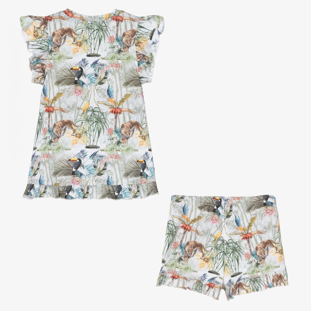 ماي ليتل باي-بيجاما شورت قطن عضوي سوبيما لون عاجي للبنات | Childrensalon Outlet