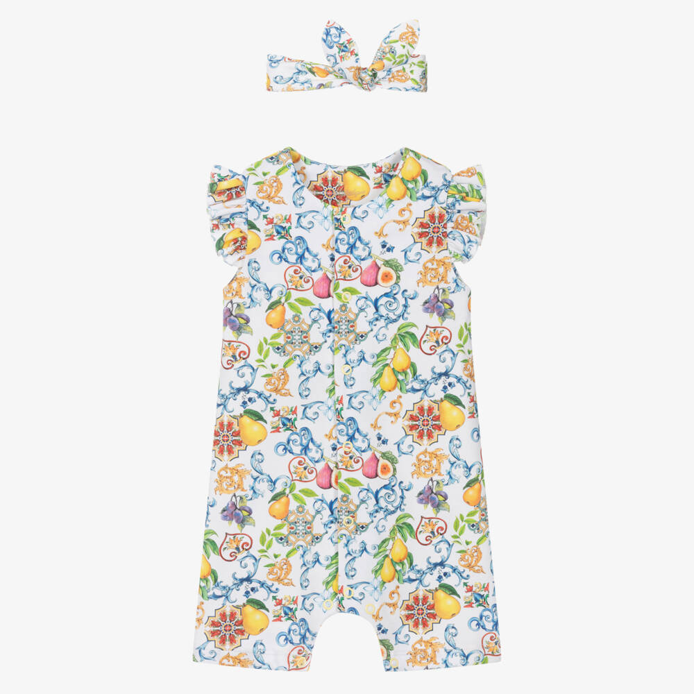 My Little Pie-Girls Mediterranean Print Cotton Shortie Set | Childrensalon Outlet