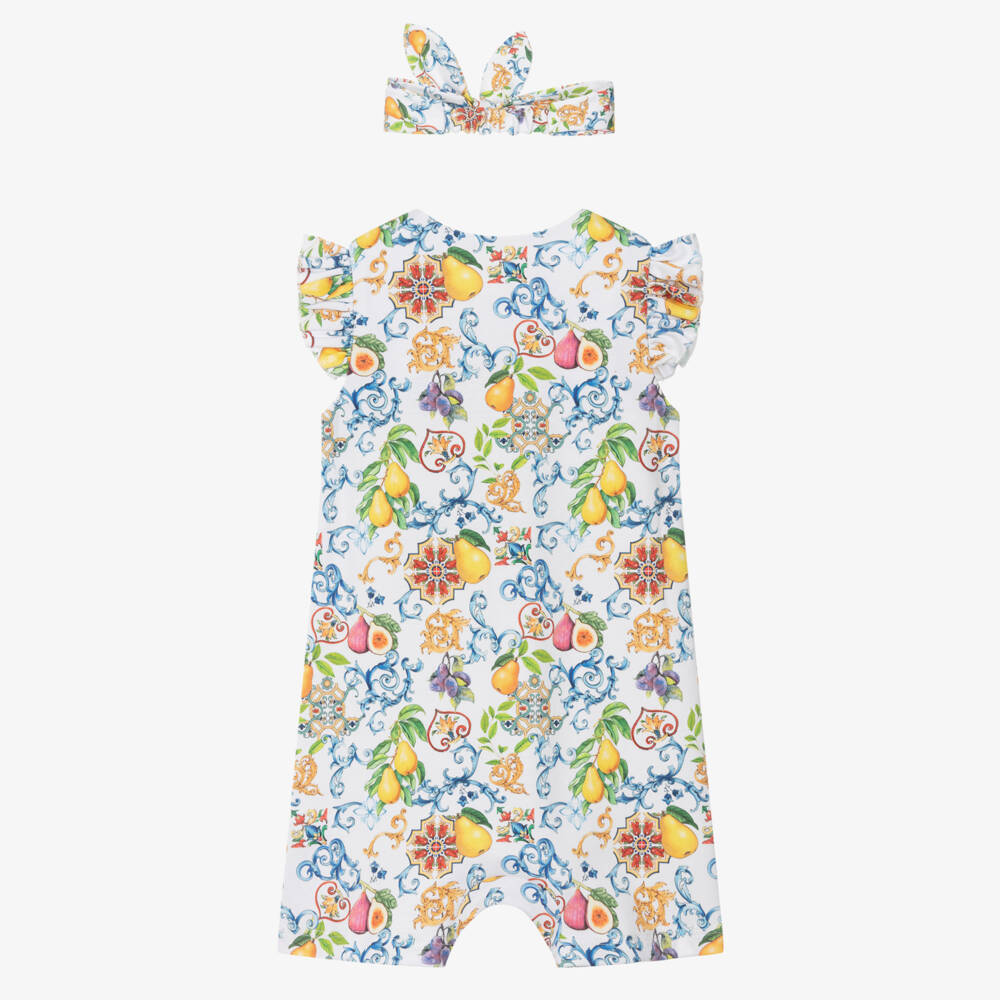 My Little Pie-Girls Mediterranean Print Cotton Shortie Set | Childrensalon Outlet