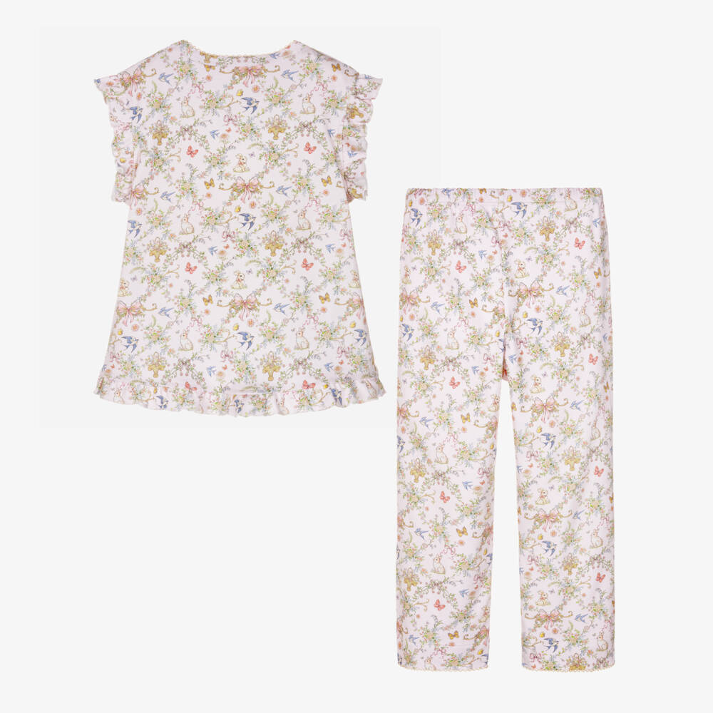My Little Pie-Girls Pale Pink Cotton Jersey Petal Pyjamas | Childrensalon Outlet