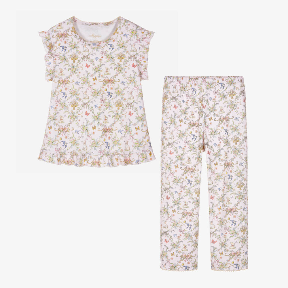 My Little Pie-Girls Pale Pink Cotton Jersey Petal Pyjamas | Childrensalon Outlet