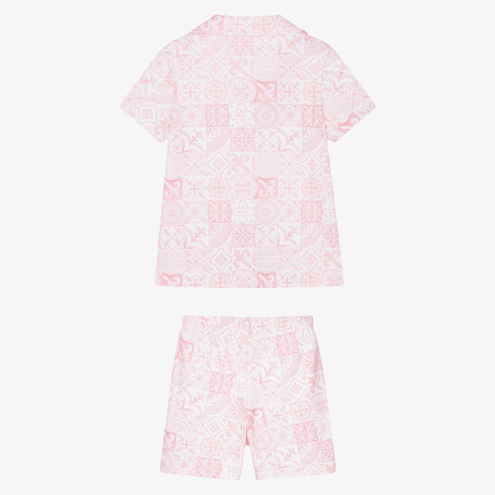 My Little Pie-Girls Pink Amalfi Print Supima Cotton Short Pyjamas | Childrensalon Outlet