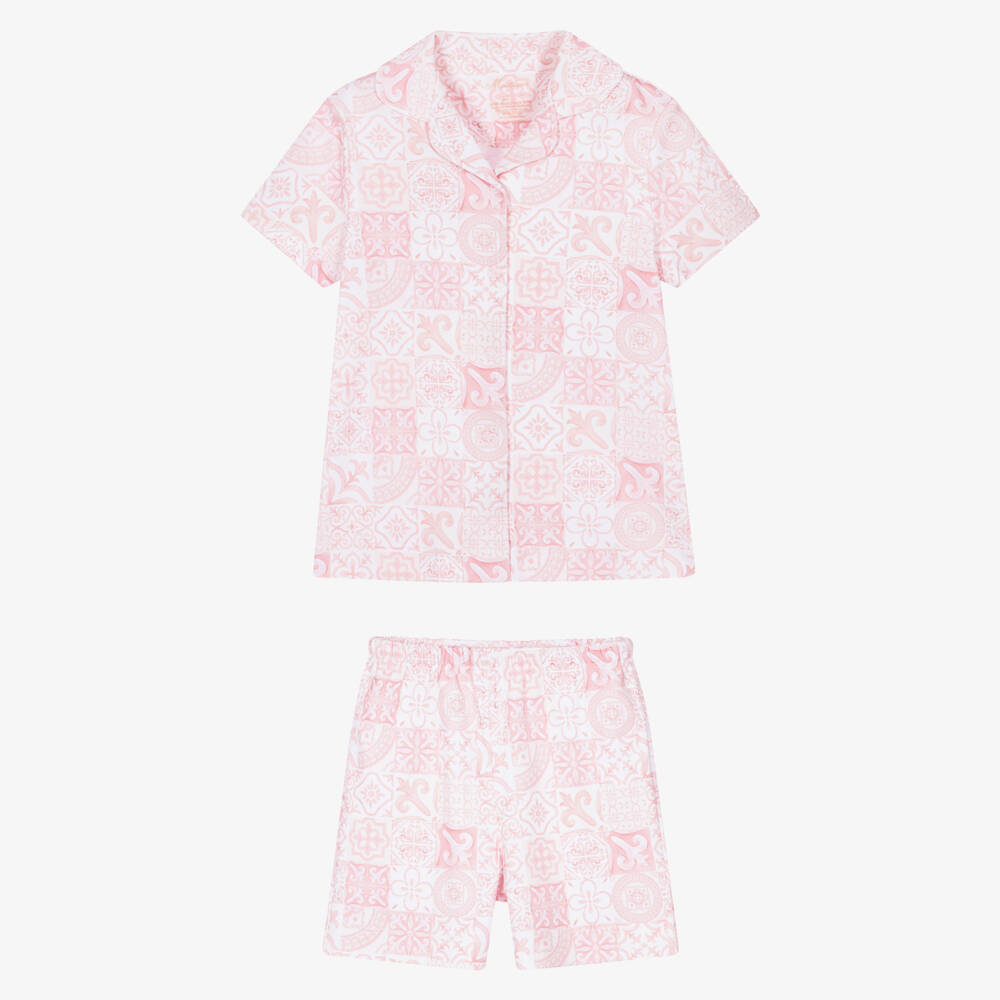 My Little Pie-Girls Pink Amalfi Print Supima Cotton Short Pyjamas | Childrensalon Outlet