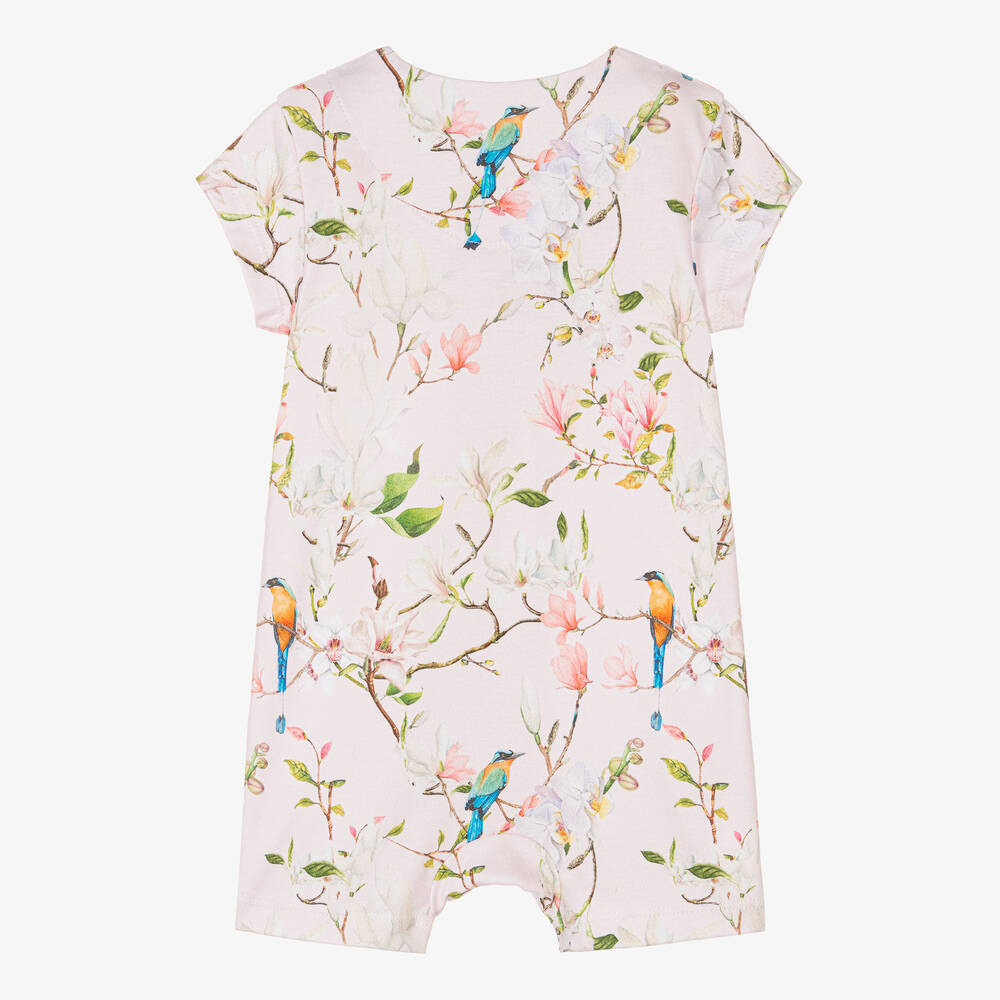 My Little Pie-Розовый песочник из хлопка супима с магнолиями | Childrensalon Outlet