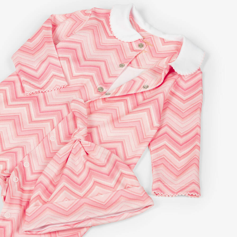 My Little Pie-Girls Pink Supima Cotton Zigzag Babygrow & Hat Set | Childrensalon Outlet