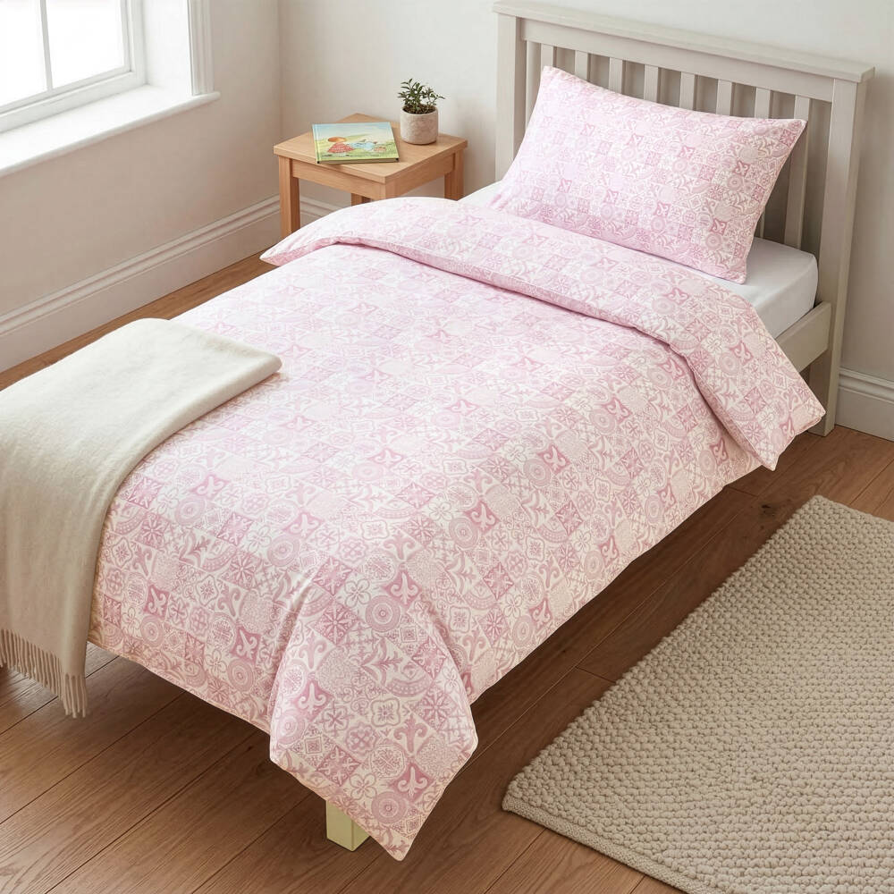 My Little Pie-Girls Pink & White Amalfi Supima Cotton Single Bedding Set (200cm) | Childrensalon Outlet