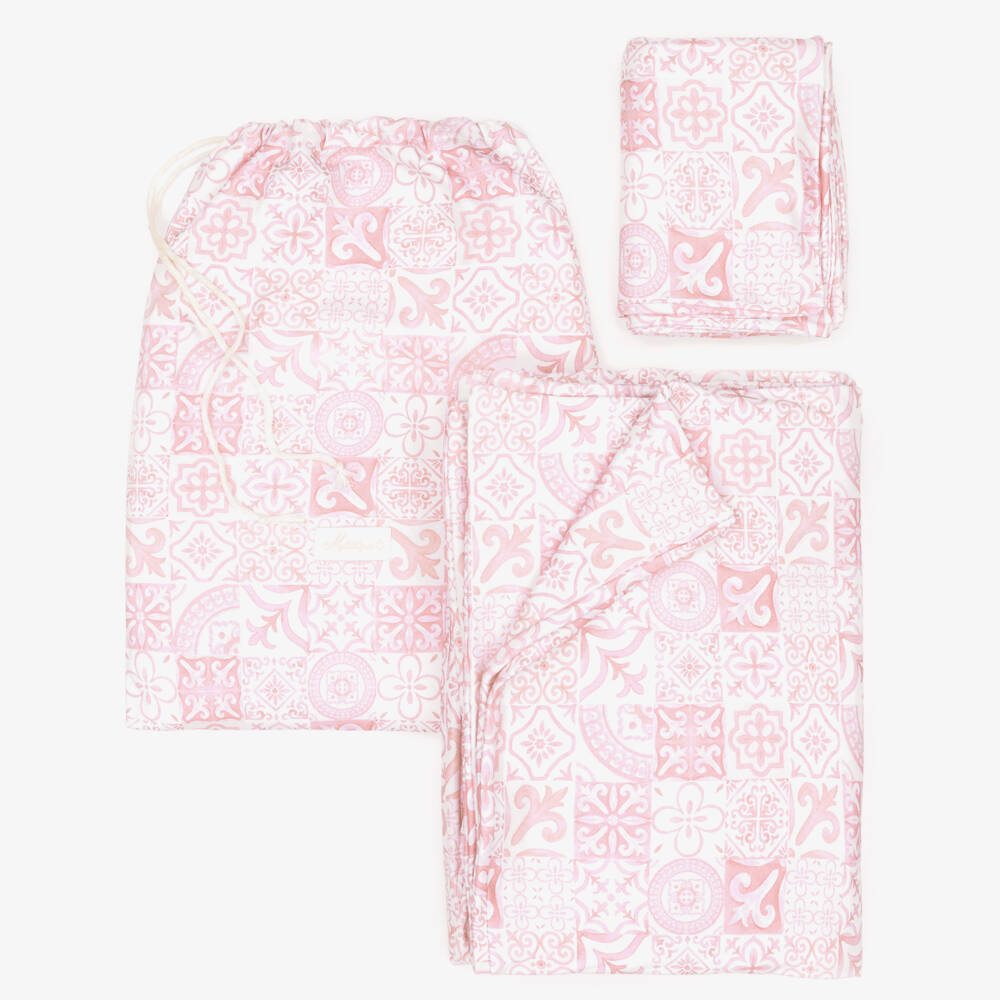 My Little Pie-Girls Pink & White Amalfi Supima Cotton Single Bedding Set (200cm) | Childrensalon Outlet