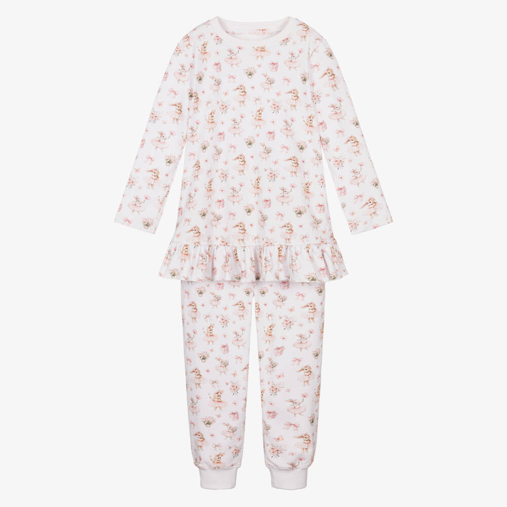 My Little Pie-Girls Pink & White Supima Cotton Bubbles Print Pyjamas | Childrensalon Outlet