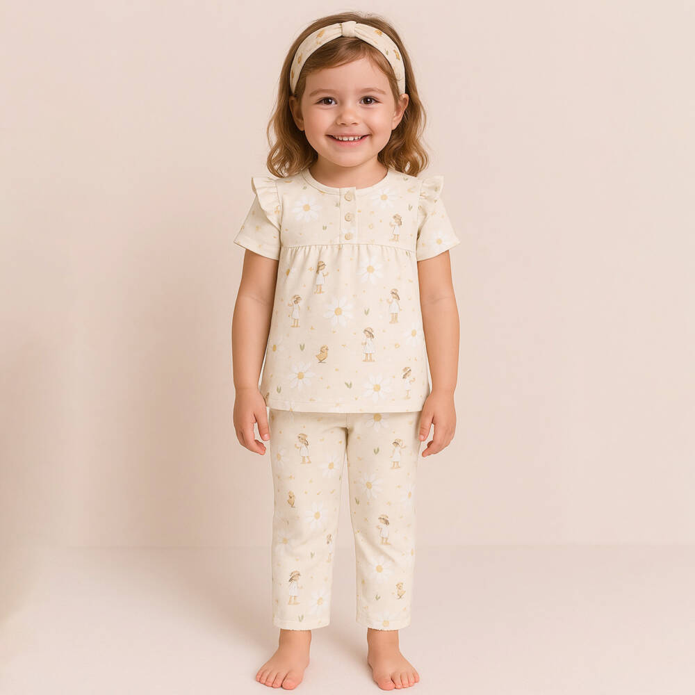 My Little Pie-Girls Soft Yellow Floral Sleepwear | Childrensalon Outlet