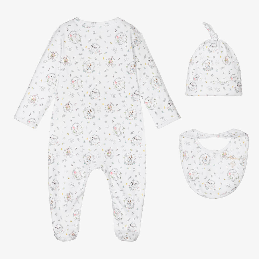 My Little Pie-Белый комплект с комбинезоном с кроликами | Childrensalon Outlet