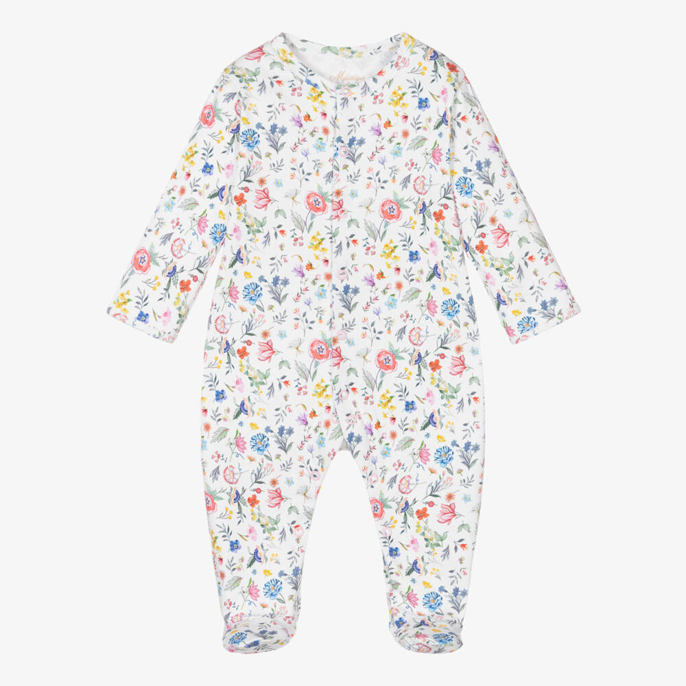 My Little Pie-Girls White Meadow Floral Babygrow | Childrensalon Outlet