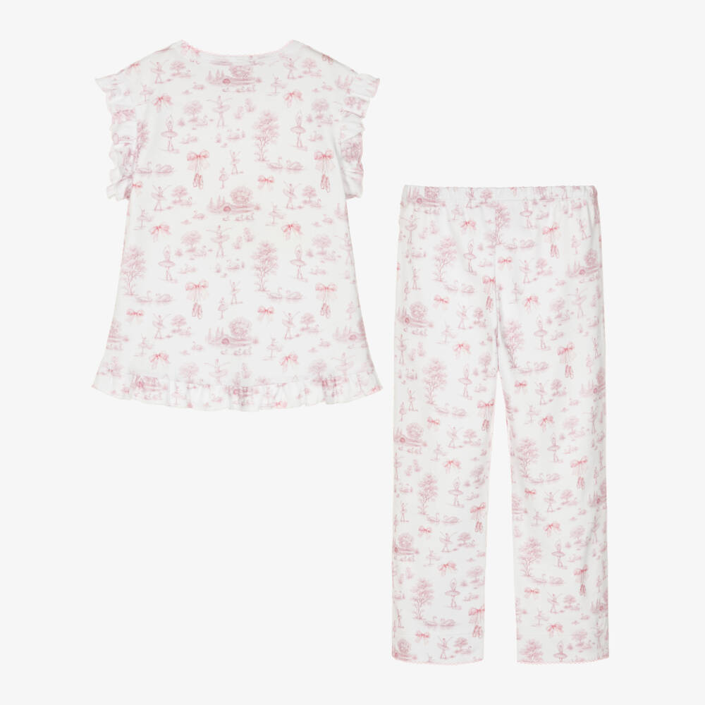 My Little Pie-Girls White & Pink Cotton Jersey Swan Lake Pyjamas | Childrensalon Outlet
