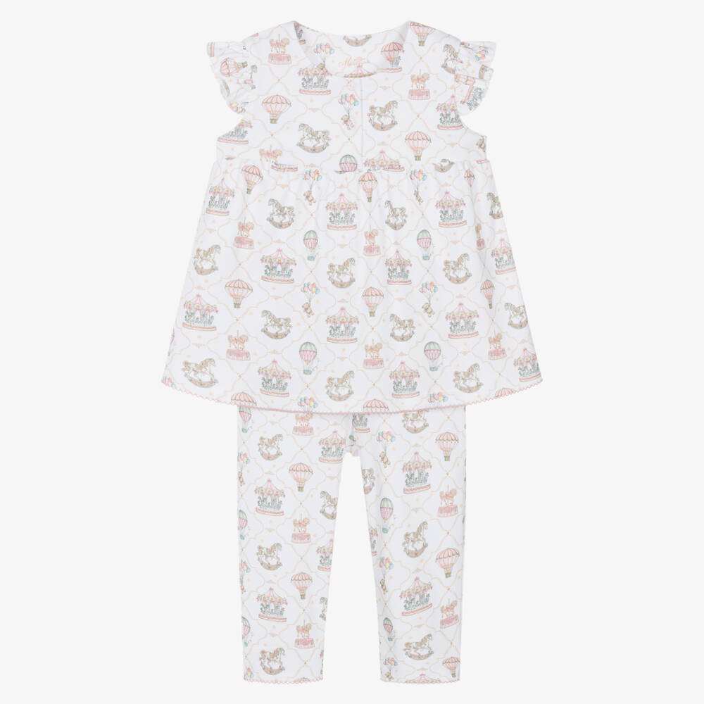 My Little Pie-Girls White & Pink Supima Cotton Coquette Pyjamas | Childrensalon Outlet
